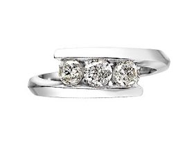 (image for) .33ct tw 3 Stone Modern Channel Diamond Ring