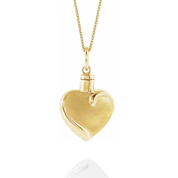 10K Yellow Gold Heart Ash Holder - Click Image to Close