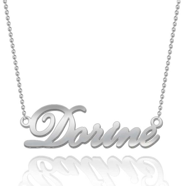 Custom Name Necklace in Curled Script - Click Image to Close
