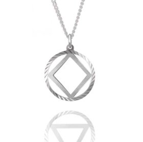 (image for) Men's Silver AA Pendant with Diamond-Cut Edge