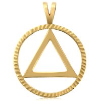 (image for) Men's Gold AA Pendant with Diamond-Cut Edge