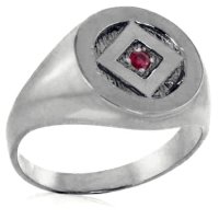 Men's Silver Classic NA Ring with Stone (image for) Men's Silver Classic NA Ring with Stone