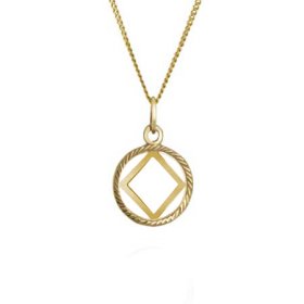 (image for) Gold 1/2" NA Diamond Cut Pendant