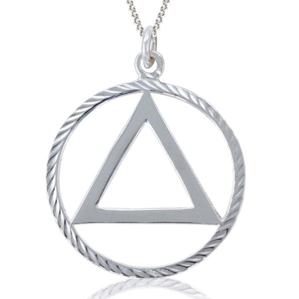 (image for) Men's Silver AA Pendant with Diamond-Cut Edge