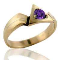 Woman's 10K Gold Alanon Ring with Amethyst Stone