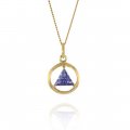 10K Gold AA Pendant with Birthdstone 1/2"