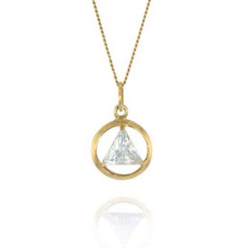(image for) 10K Gold AA Pendant with Birthdstone 1/2"