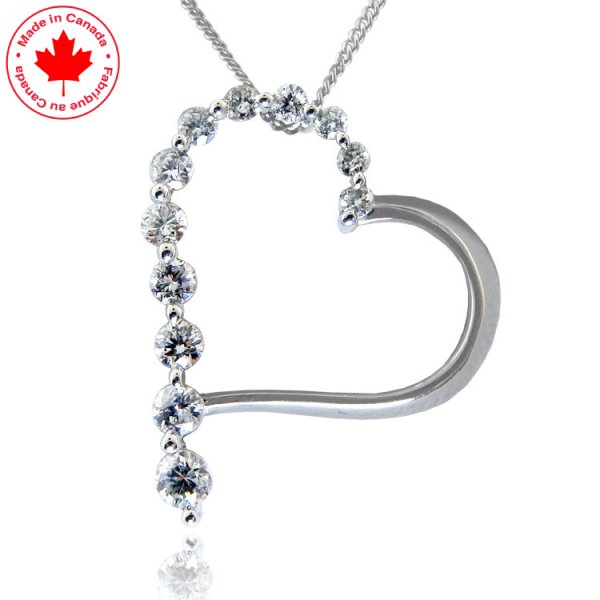 .33ct tw Fancy Diamond Heart Pendant - Click Image to Close