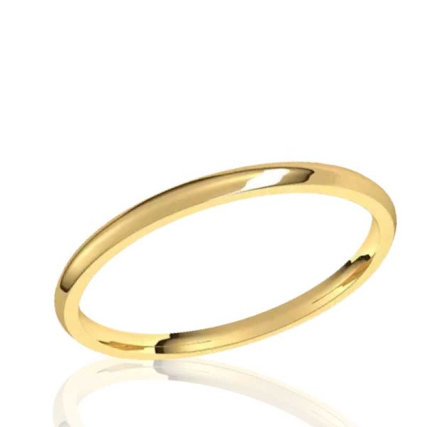 1.5mm Half Round Comfort Fit Band in 10K Yellow Gold - Click Image to Close