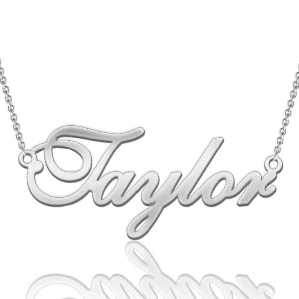 Custom Name Necklace in Curled Script - Click Image to Close