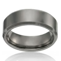 8mm Tungsten Flat Bevelled Edge Band