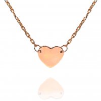 10K Rose Gold Engravable Heart Pendant Necklace