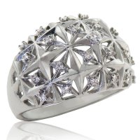 10K Gold Star Burst Diamond Ring