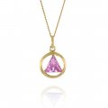 10K Gold AA Pendant with Birthdstone 1/2"