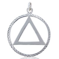 (image for) Men's Silver AA Pendant with Diamond-Cut Edge
