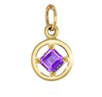 (image for) Small Gold NA Pendant with Amethyst