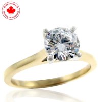 1.01ct Round Brilliant Diamond Solitaire Ring in 14K Yellow