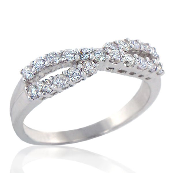 0.68ct tw Criss-Cross 14KW Diamond Ring - Click Image to Close