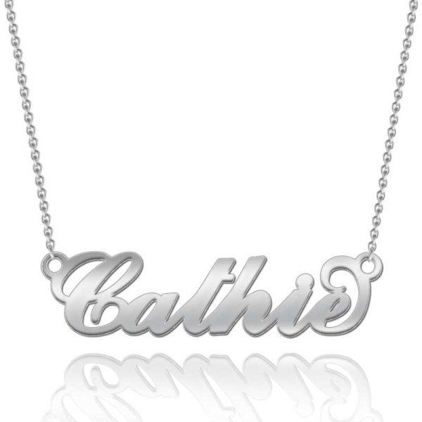 Custom Name Necklace in Bold Script - Click Image to Close