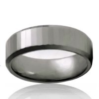 8mm Brushed Step Cut Tungsten Band