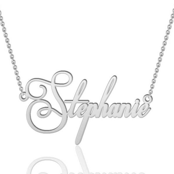 Custom Name Necklace in Fancy Script - Click Image to Close
