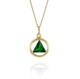 (image for) 10K Gold AA Pendant with Birthdstone 1/2"