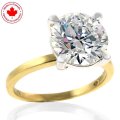 3.08ct Diamond Solitaire Ring in 14K White and Yellow