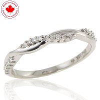 (image for) 0.10ct tw Twisted Diamond Band in 10K White Gold