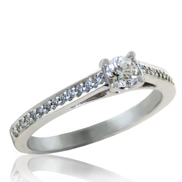 .33ct tw 14K Canadian Diamond Engagement Ring - Click Image to Close