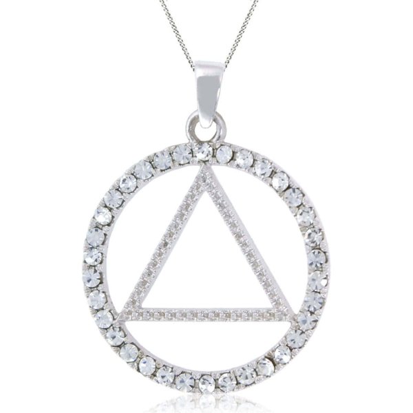 (image for) 1" Sterling Silver Cubic Zirconia Unity Pendant