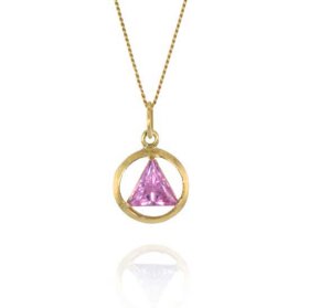 (image for) 10K Gold AA Pendant with Birthdstone 1/2"