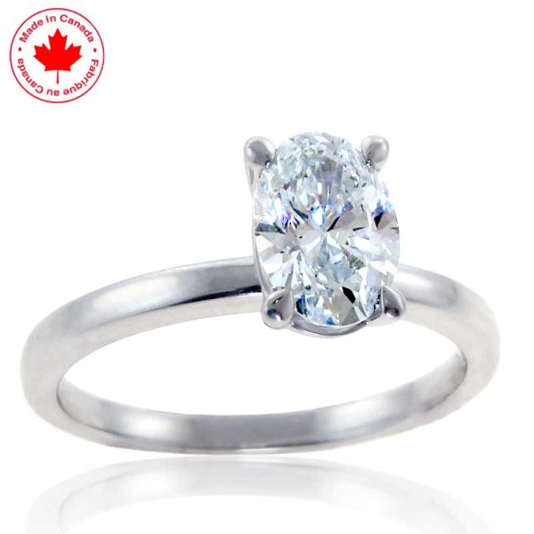 1.02ct Oval Diamond Solitaire Ring in 14K - Click Image to Close