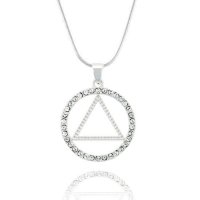 1" Sterling Silver Cubic Zirconia Unity Pendant
