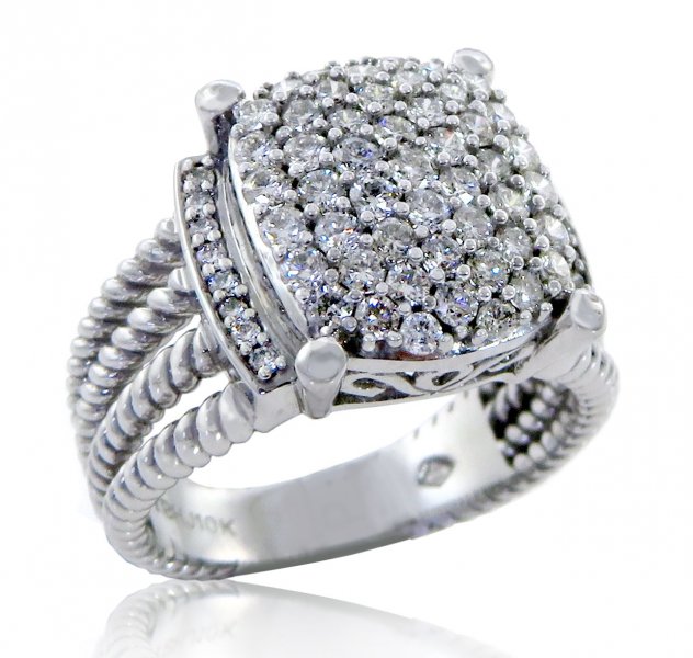 .88ct tw Diamond Fancy Bling Ring - Click Image to Close