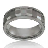 8mm Tungsten Flat Band with Spinning Facets