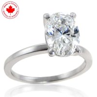 2.06ct Oval Cut Diamond Solitaire Ring in 14K
