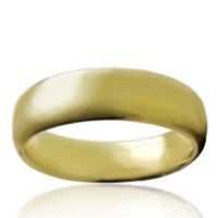 6mm Tungsten Half Dome Band with Gold Finish