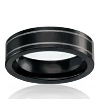 Back Tungsten Double Line 6mm Band