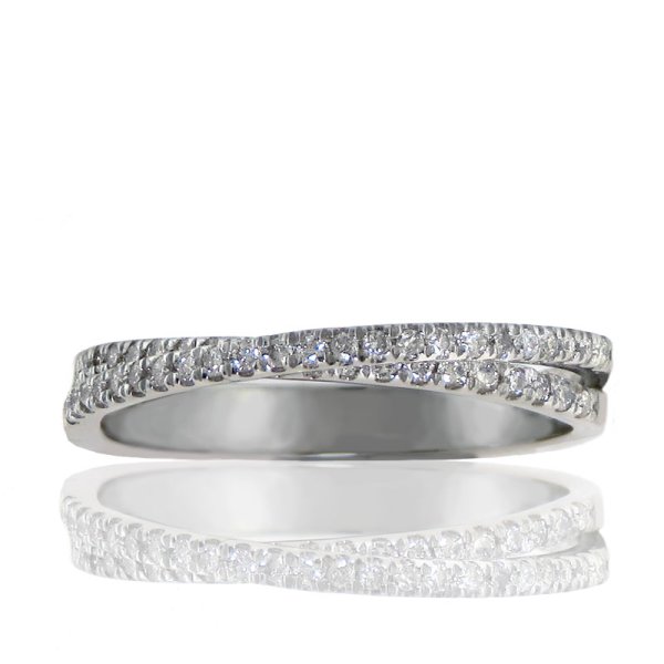 0.25ct tw Modern Crossover Diamond Band in 10K Gold - Click Image to Close