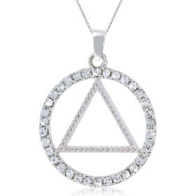 (image for) 1" Sterling Silver Cubic Zirconia Unity Pendant