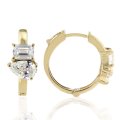 (image for) 1.40ct tw Multi Shape Diamond Hoops in 14K Yellow Gold