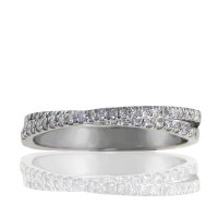 0.25ct tw Modern Crossover Diamond Band in 10K Gold