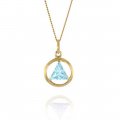 10K Gold AA Pendant with Birthdstone 1/2"