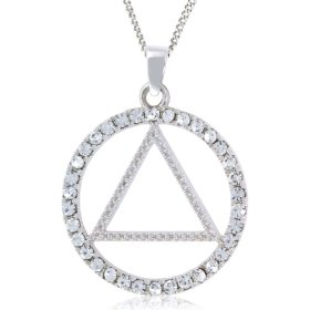 (image for) 1" Sterling Silver Cubic Zirconia Unity Pendant