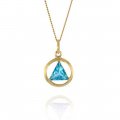 10K Gold AA Pendant with Birthdstone 1/2"