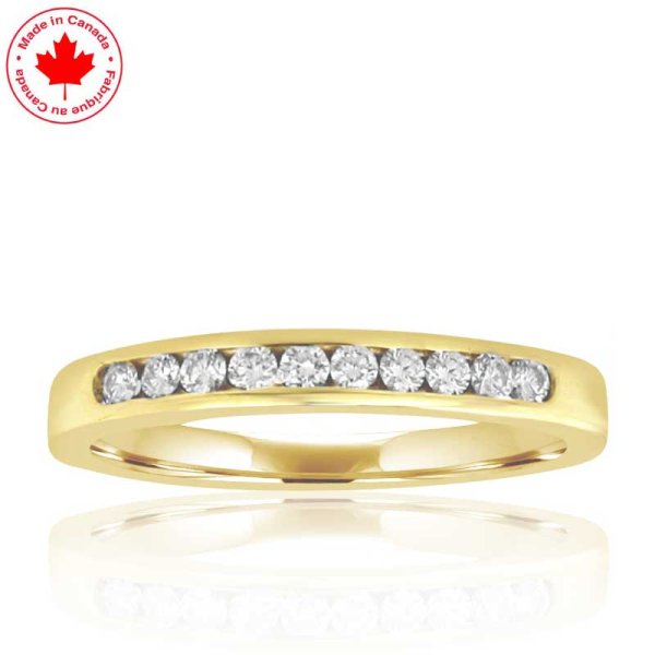 Classic Channel Set 0.33ct tw Diamond 14K Yellow Gold Band - Click Image to Close