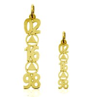 (image for) Gold AA Pendant with Custom Cut-out Date