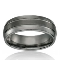Tungsten 8mm Band with Brushed Lines