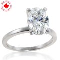 2.06ct Oval Cut Diamond Solitaire Ring in 14K