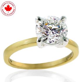 1.50ct Diamond Solitaire Ring in 14K White and Yellow Gold